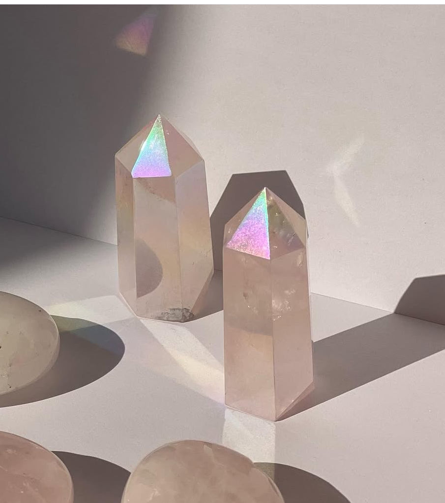 ANGEL AURA ROSE QUARTZ POINTS