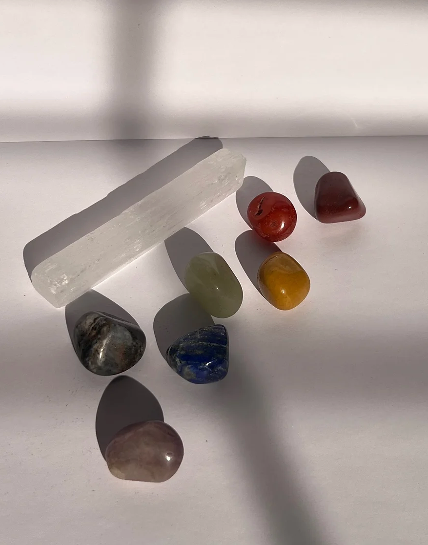CHAKRA SET + SELENITE ROD