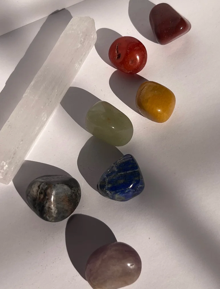 CHAKRA SET + SELENITE ROD