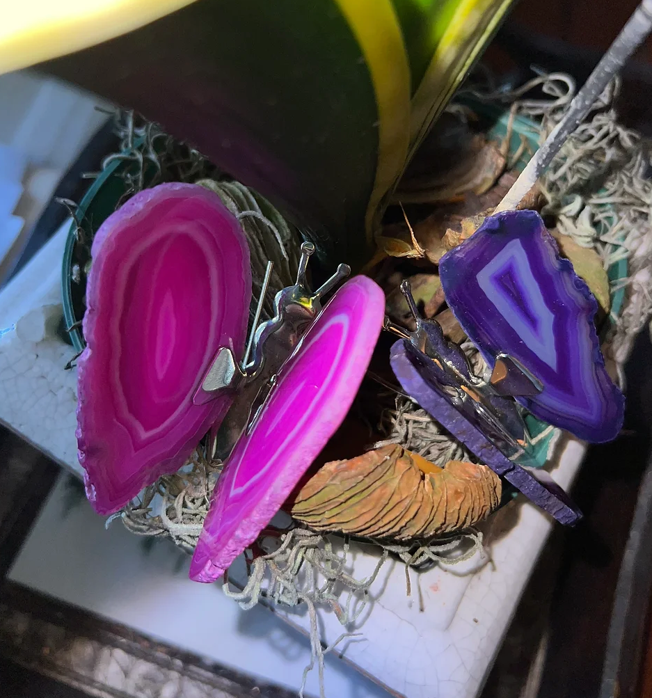 PINK & PURPLE AGATE BUTTERFLIES