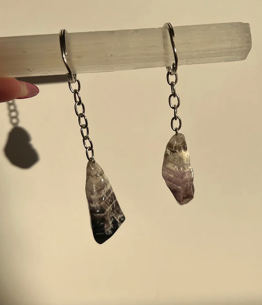 AMETHYST CHEVEORN KEYCHAINS
