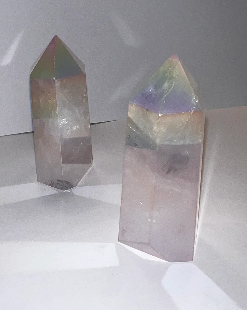 ANGEL AURA ROSE QUARTZ POINTS