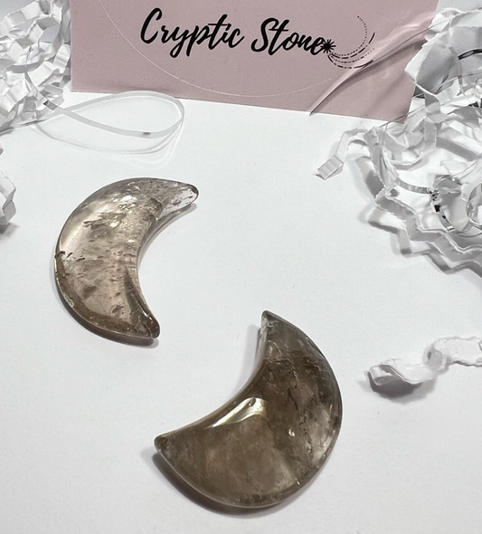 SMOKY QUARTZ HALF MINI MOONS