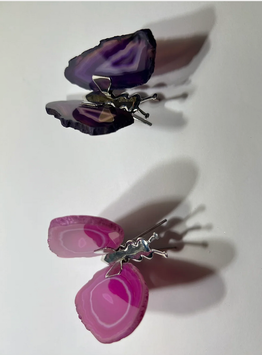 PINK & PURPLE AGATE BUTTERFLIES