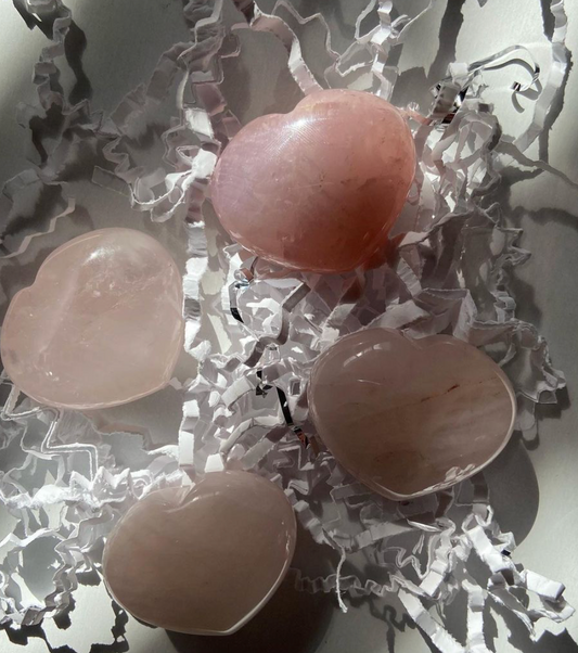 ROSE QUARTZ PUFFY HEARTS