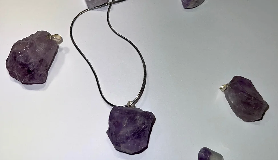 ROUGH AMETHYST PENDENTS