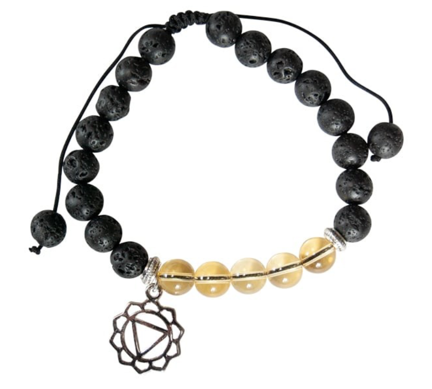 CITRINE LAVA CHAKRA BRACELET WITH SOLAR PLEXUS CHARM