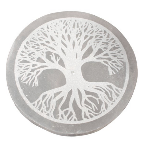 TREE OF LIFE SELENITE INCENSCE HOLDER