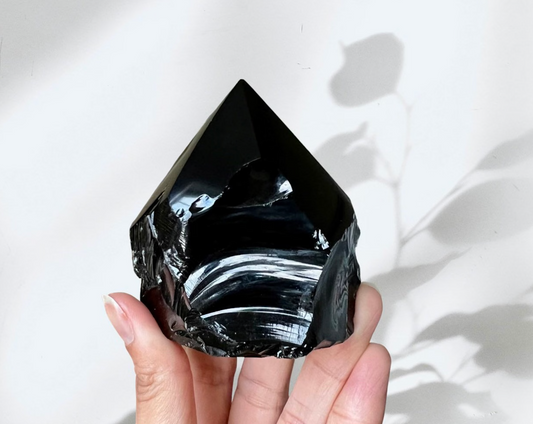 ROUGH BLACK OBSIDIAN POINT